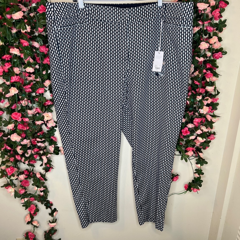 🌹NWT Lane Bryant The Allie Blue/White Ankle Pants Women’s 24 Plus Size Office